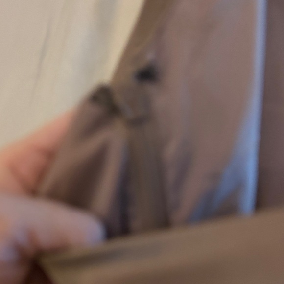 David's Bridal One-Shoulder Satin Dress champagne colored with matching sash - Picture 6 of 9